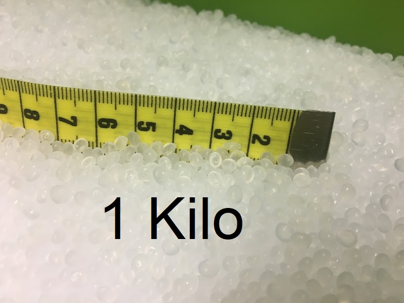 1 Kilo Verzwaringskorrels, Plastic granulaat BIO PE